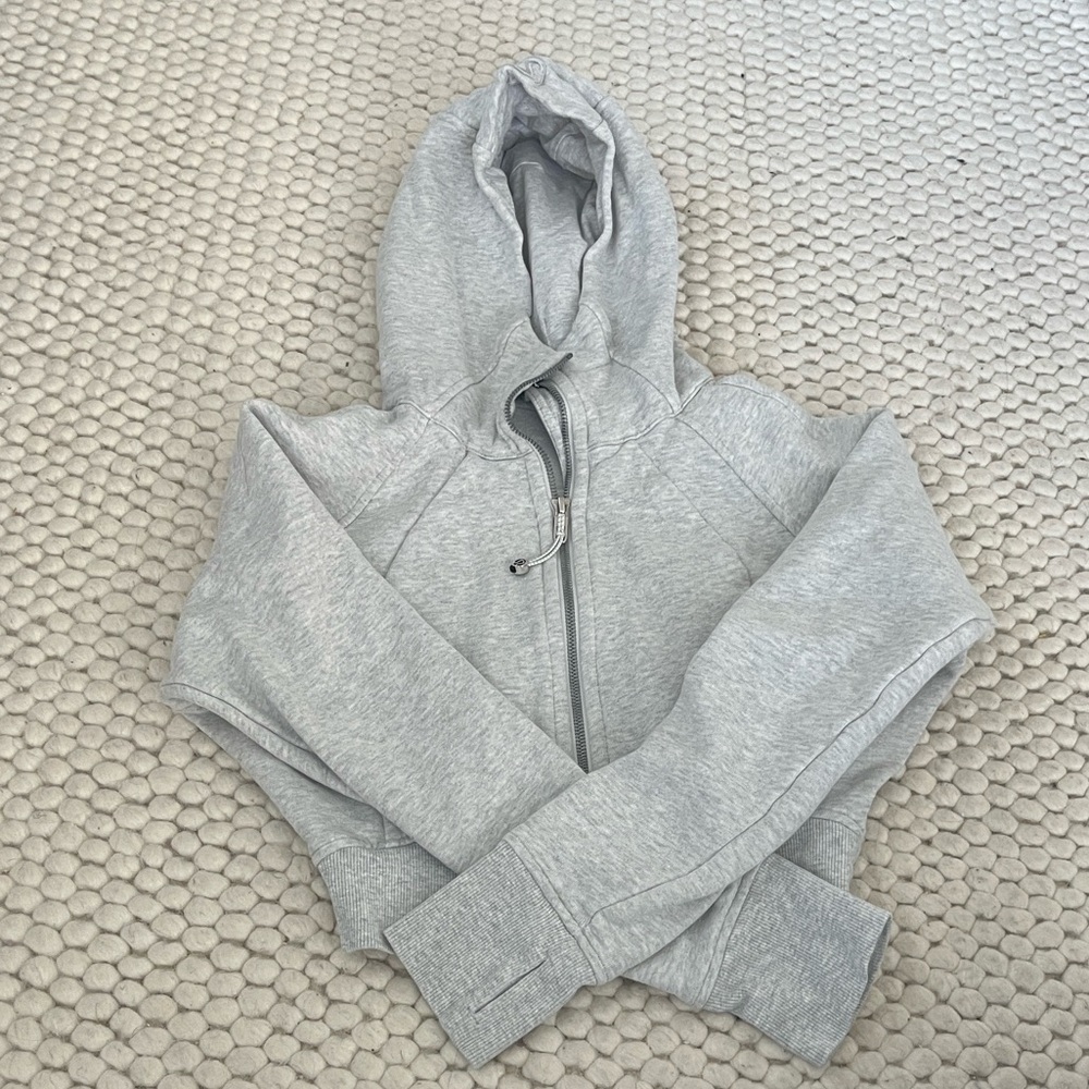 lululemon athletica Heather Light Gray Zip-Up Hoodie